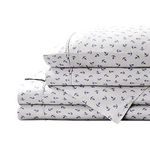 Brielle Printed 100% Cotton Percale Sheet Set, Anchors Navy, Queen