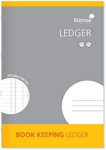 Silvine Book Keeping Double Entry Ledger 32 Pages Notebook, A4 Size