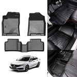 KUST Floor Mats for 2016-2021 Honda Civic Sedan/Civic Hatchback/Civic Type R, Civic All Wearther Floor Mats, TPE 3D Car Mats 2 Row Front & Rear Liner