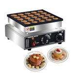 110V US Commercial 25PCS Mini Dutch Pancake Maker,950W Dutch Pancake Baker Machine,Non-stick Dorayaki Maker, Dutch Poffertjes Grill,Stainless Steel, Snacks, Desserts