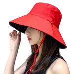 TINSICO Reversible Sun Hat for Women, Silky Bucket Summer Hats Certified UPF 50+ UV Protection for Hiking, Garden Beach Hat,Red,Pack of 1