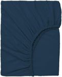 Hotella 100% Microfiber King Size Fitted Sheet Only, 78"x80" Hotel Quality Deep Pocket Bottom Sheet, Fit for 6" 8" 14" Matress, Machine Washable and Non-Fade, Snug Fit Stay in Place, Dark Blue