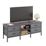 CAIYUN TV Stand with Storage, TV Table 55 Inch with Drawers for 60 65 Inch TV, TV Console Table, TV Bench for Living Room, Bedroom(Grey,55 Inch)