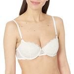 DKNY Women's Superior Lace Balconette Bra, White/Nude, 36C