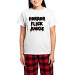 CafePress Horror Flick Junkie Women's Light Pajamas Women's Novelty Cotton Pyjama Set, Comfortable PJ Sleepwear