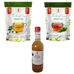 32 Baar Chamomile & Turmeric Flavoured Tea + Apple Cider Vinegar Combo | Green Tea & Organic Apple Cider Vinegar | Antioxidant-Rich