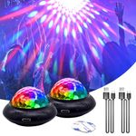 Bonlux Disco Ball Light Night Light 2 in 1,2 Pcs Disco Lights for Parties,7 RGB Colours Sound Activated Mini Disco Balls,USB Dimmable Disco Lights for Kids,Party,Birthday,Home,Festival,Christmas