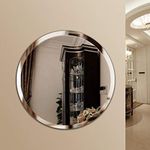 TINITALO Frameless Round Glass Wall Mirror Home Mirror Decor Mirror Size 24 X 24 Inch Qg 49, Silver, Unframed