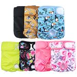 Qiny Washable Dog Diapers (7 Pack), Durable Doggie Diapers, Premium Female Dog Diapers (L Pattern C) YMG001 YMG