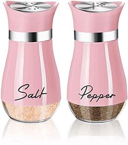 Salt and Pepper Shakers Set,2 PCS Premium Stainless Steel Salt and Pepper Shakers Set, Pink…