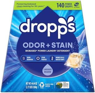Dropps Stain & Odor Laundry Detergent Pods: Lavender Eucalyptus | 140 Count | Keeps Clothes Fresh | HE | Safe & Gentle | Powered by Natural Plant-Based Ingredients | Low Waste Packaging