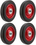 PINGEUI 4 PCS 8 Inch Solid Rubber Tire, Flat Free Solid Rubber Wheels, Hand Truck Replacement Wheels, 1/2-Inch Axle Hole, 220 lbs Max Load-Bearing Capacity