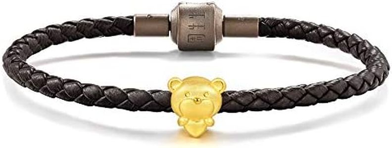 CHOW SANG SANG 999 24K Gold Charme Teddy Bear Mini Charm Bracelet for Women 92443C (Gold, 17 CM)