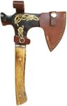 Fazi_R Camping,Hunting,Chopping,Carving Axe and Hatchets for Wood Splitting and Kindling, Forged Carbon Steel Head Beech Wood Handle with Leather Sheath.