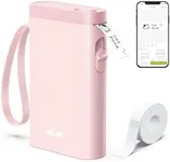 Nelko Label Maker Machine with Tape, P21 Bluetooth Label Printer, Wireless Mini Label Makers with Multiple Templates for Organizing Office Home, Pink