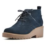 WHITE MOUNTAIN Shoes Women's Danny Boot, Navy/Suede, 9 Wide