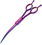 JASON 7.5" Dog Grooming Scissor - Professional Down-Curved Shear with Ergonomic Handle Japanese Stainless Steel Hair Scissor for Dogs, Cats and Other Pets, Sharp & Durable (Curved, Purple)