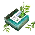 Antifungal Antibacterial Tea Tree Soap, Organic Tea Tree Oil Soap Bar, Scrub Soap Bar for Acne Face Body Wash, 100g Natural Soap Bar Vegan Soap Back Acne Body Wash