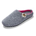 Gumbies Outback Indoor & Outdoor Slippers, Easy Slip On House Shoes with Recycled Materials, Ideas for Gift Giving for Men & Women, Grey & Pink, UK 6.5