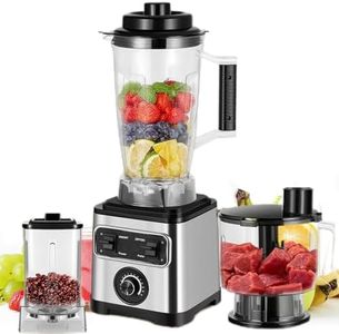 3-in-1 Professional Blender, 6600W Powerful Smoothies Blender and Grinder Combo with 3 Containers, Countertop Blenders for Ice, Grinding, Juice, Shakes, BPA-Free (AU Plug)