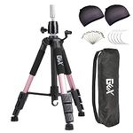 GEX 55" Mannequin Tripod Stand Canvas Block Training Doll Manikin Head Wig Stand for Cosmetology Hairdressing (Rose Gold)