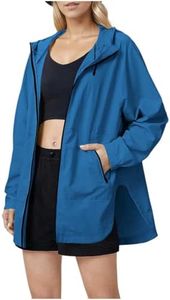 jxsoyen Waterproof Jackets for Women Hooded Rain Coat Windbreaker