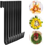 8 Pieces 15 Inch Wreath Hanger for Front Door Christmas Decoration Long Metal Autumn Xmas Wreath Hook Over The Door Single Hook