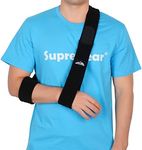 SupreGear Arm Sling, Adjustable Lightweight Comfortable Shoulder Immobilizer Arm Sling Breathable Medical Shoulder Support for Injured Arm Hand Elbow, 71 inch / 180cm (Black)