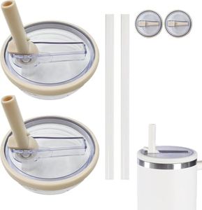 2 Piezas Tapas de Repuesto Compatibles con Stanley Cup 40oz, Antiderrames Accesorios para Tazas Stanley, Tapa con Pajill Sustitución de Tapas para Botellas de Agua Stanley,Accesorios Stanley Quencher