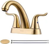 WOWOW 4 Inch Bathroom Faucet Brushed Gold Bathroom Sink Faucet Centerset Vanity Faucet with Pop-up Drain Modern Mixer Tap Rv Sink Faucet