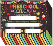 Yisong 35 Pcs Preschool Diploma, Colorful Preschool Graduation Award Certificate Classroom Activities Certificate for Kid Student Teacher Preschool Graduation Supplies, 8.5 x 11 Inch (Novel Style)