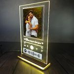 SRIKARA SAMANYU ENTERPRISES Customized Photo and song Spotify LED Plaque | Personalized Printed Frame with scannable code (Transparent, Acrylic, 6 * 8 Inches) Tabletop