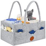 Maliton Nappy Caddy, Newborn Essentials for Diaper Caddy, Sturdy Portable Washable Baby Caddy with Detachable Compartments. Baby Shower Gifts for Mum, Nappy Organiser for Indoor Outdoor, Grey