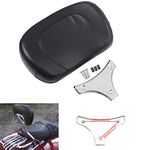 Motorcycle Leather Detachable Sissy Bar Backrest Pad Whit Chrome Bracket For 1997-2018 Harley Touring Model