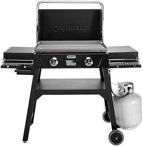 Cuisinart 28” Outdoor Griddle with Hood - Stainless Steel Dual Burner 30,000 BTU Gas Griddle, Wheels, 504 Sq. In. Cooking Surface with 2 Side Tables for Storage, Perfect for BBQs, Backyard and Patio