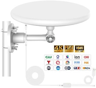 TV Antenna for Smart TV Outdoor, 720° Reception Digital HD Antenna Signal, Support 4k/8k/1080p for Free Local Channels, with Super Signal Booster, 35ft HDTV Cable.(2024 Newest) (Large White)