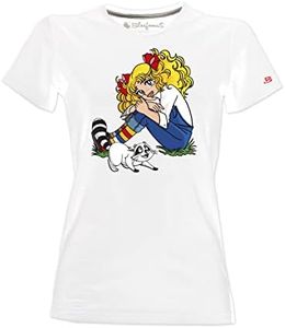 Blasfemus T-Shirt Femme Candy Candy Dessins Années 80 Manga, Blanc, Small
