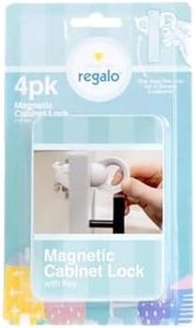Home Safety Magnetic Cabinet and Drawer Lock, Award-Winning Brand, 4-Pack, Includes 4 Magnetic Cabinet Locks, 1 Magnetic Key, Easy Install, 3M Adhesive, White