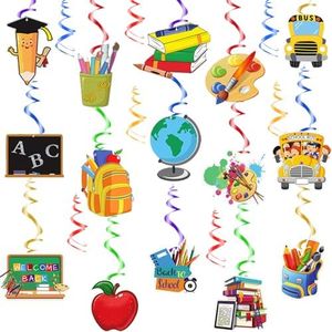 Guirnalda ABC Vuelta Cole, 42 Piezas decoración inscripción Escolar, Guirnalda Colgante Espiral para Inicio Cole, niños y niñas, decoración introducción Escuela