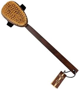 Eco Bath London Natural Sisal Walnut Wood Body Brush - Luxurious Dry Brushing Body Brush with Firm Bristles and Detachable Handle for Exfoliation, Cellulite Treatment, and Improved Circulation