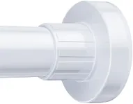 Ausemku Shower Curtain Rod 32 to 80 Inch - 1 Inch Diameter Never Rust Non-Slip Spring Tension Curtain Rod No Drilling Stainless Steel Telescoping Rod, White