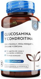 Glucosamina Complex con Condroitina + Vitamina C y Cúrcuma - 180 Cápsulas Alta Dosis - Nutravita
