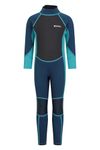 Mountain Warehouse Kids Full Wetsuit - 2.5mm, UPF50+ Neoprene Teal 7-8 Years