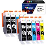 GPC Image Multipack Ink Cartridges Replacement for HP 364XL 364 Compatible with 5510 5520 5522 5524 6510 6520 B8550 C5388 7510 7520 4620 4622 3070A (Black Cyan Magenta Yellow, 10-Pack)