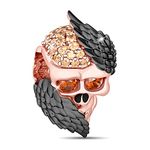 GNOCE Skull Charms 925 Sterling Silver with Rose Gold Plated Champagne Stones Black Skull Bead Charms Pendant Fit All Bracelet/Necklace (Style-2)