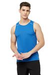 TRUEREVO Men's Light Weight Dryfit Sports Gym Vest with Reflective Details for Running, Gym & Training(191113AQUA_M_Aqua_M)