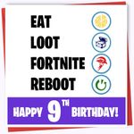 Fortnite Birthday Cards For Boys - Greeting Cards - Gaming Computer Bday Cards For Him - Kids, Teenagers, Adults - Son, Brother, Grandson (9TH)