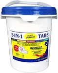Robelle 25-Pounds Premium 5-In-1 Multi-Purpose Tabs, Chlorine Tablets 3 Inch, Made in USA