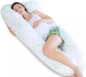 Bedding Home 12Ft U Shaped Pregnancy Pillow | Full Body Support Maternity Pillow for Side Sleepers | 100% Hollowfibre Filling with Zipper Bamboo Outer Cover