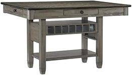 Lexicon Finian Wood Counter Height Table, 60" x 40", Coffee/Antique Gray